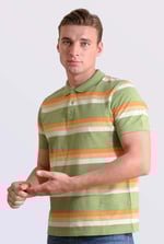Stripe Pique Polo Shirt