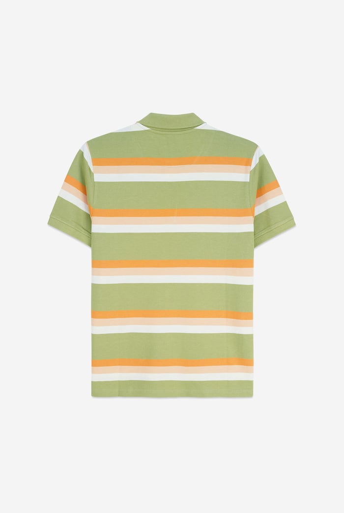 Stripe Pique Polo Shirt