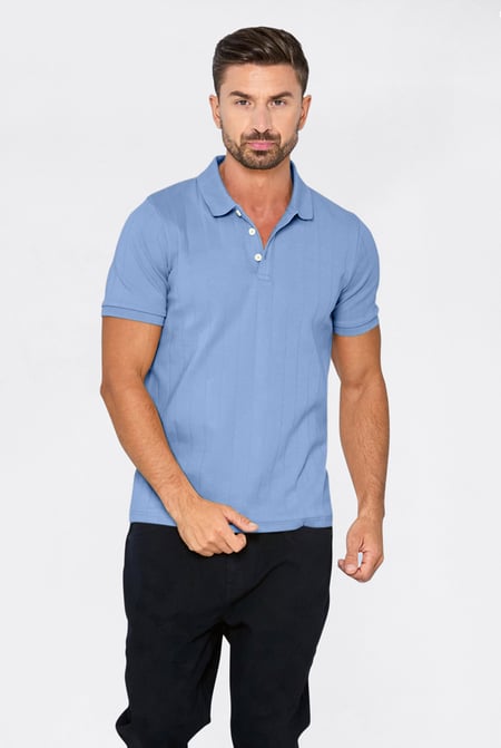 Enorsia Muscle Ribbed Polo Shirt