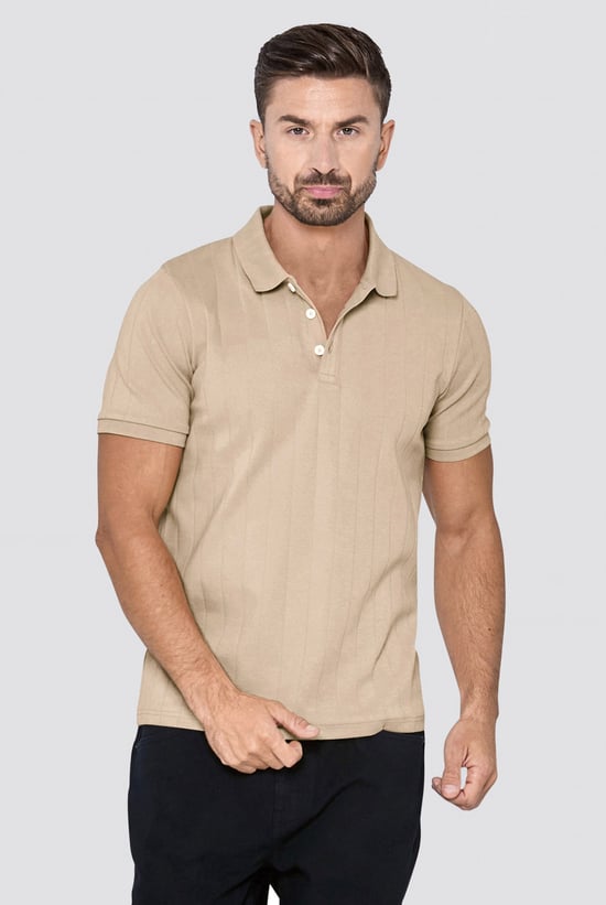 Enorsia Muscle Ribbed Polo Shirt