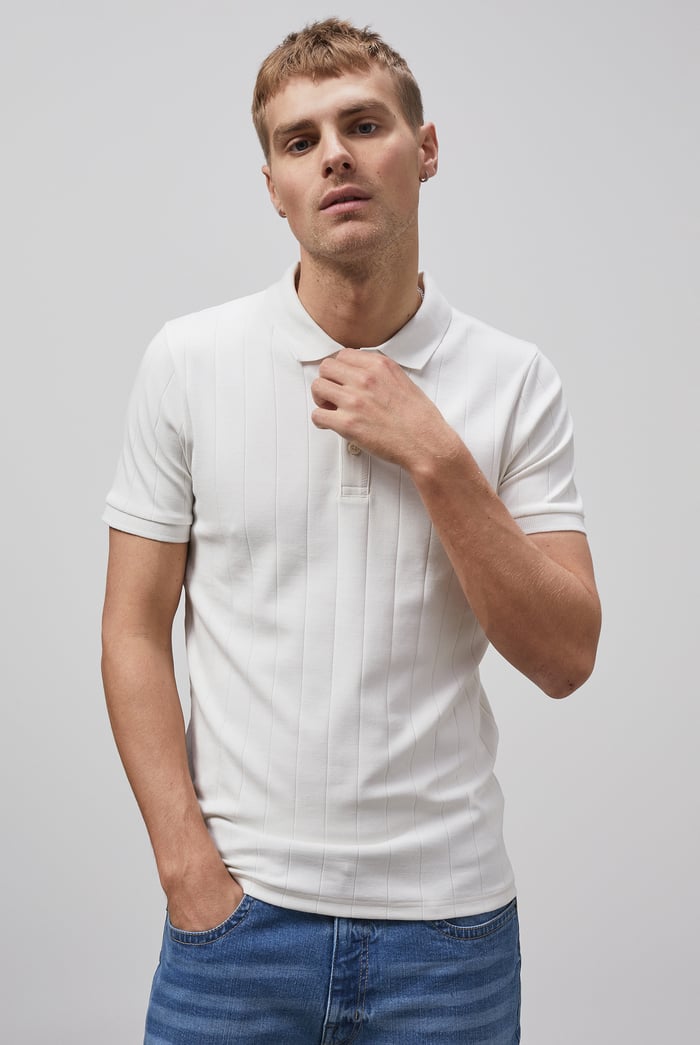 Enorsia Muscle Ribbed Polo Shirt