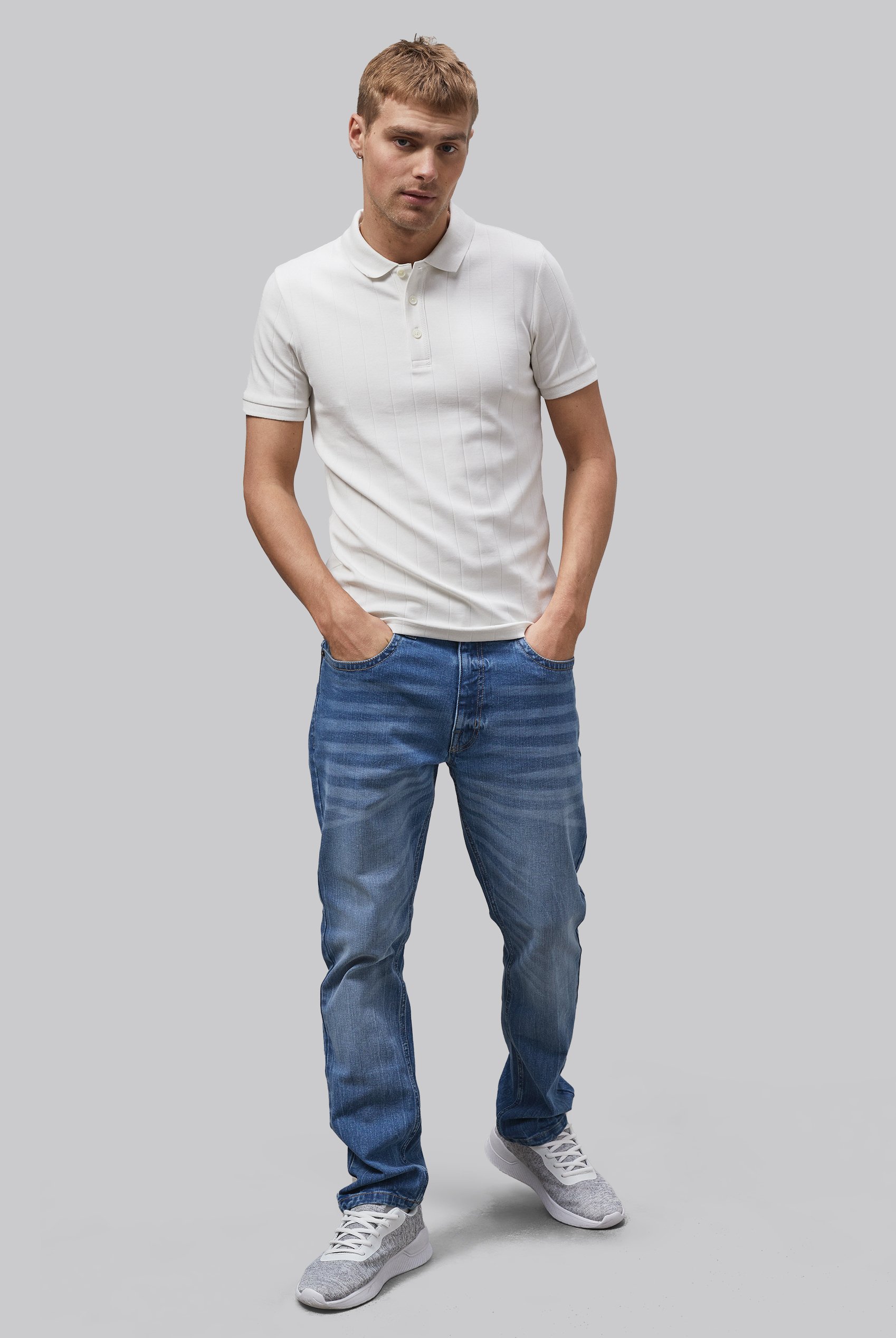 Enorsia Muscle Ribbed Polo Shirt