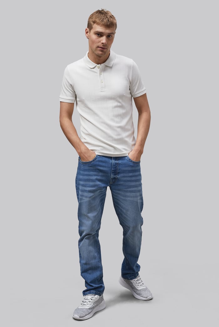 Enorsia Muscle Ribbed Polo Shirt