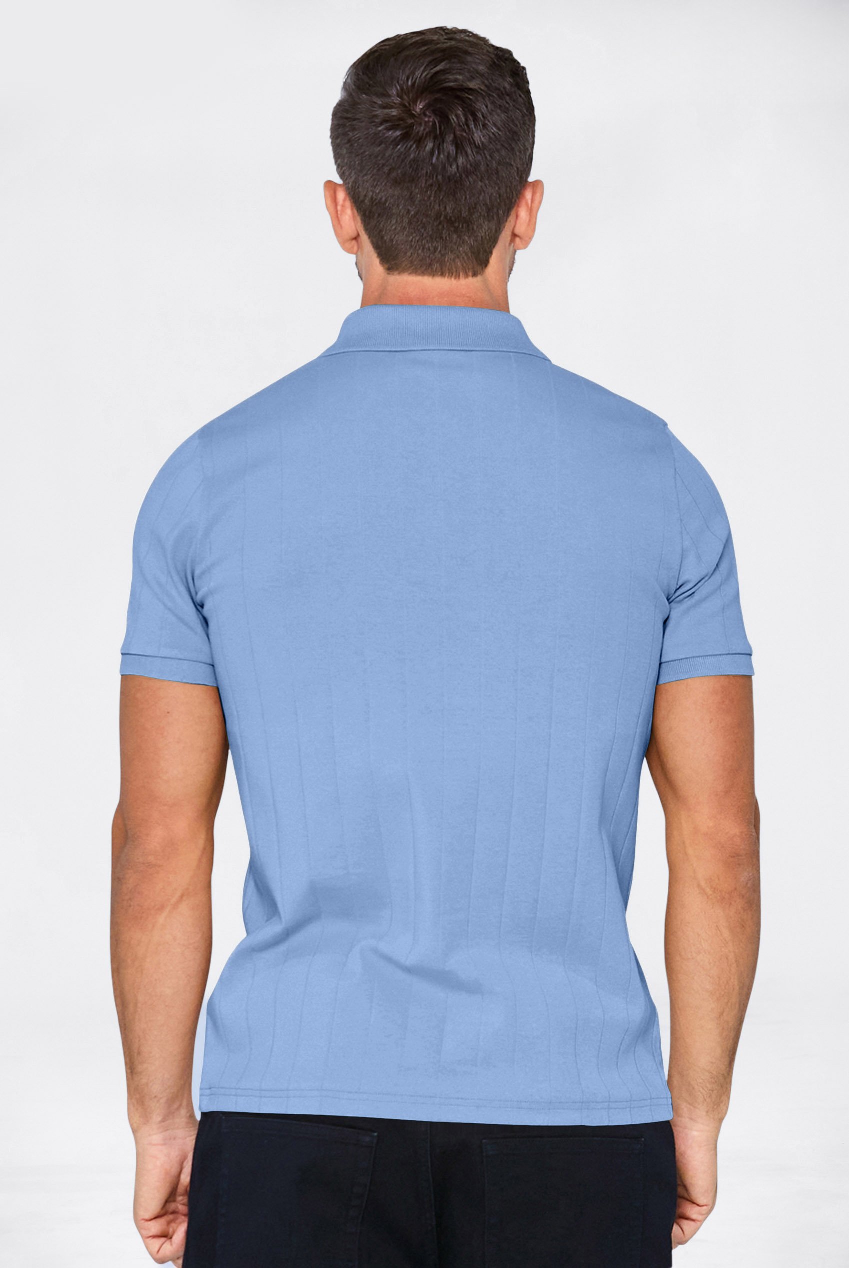 Enorsia Muscle Ribbed Polo Shirt