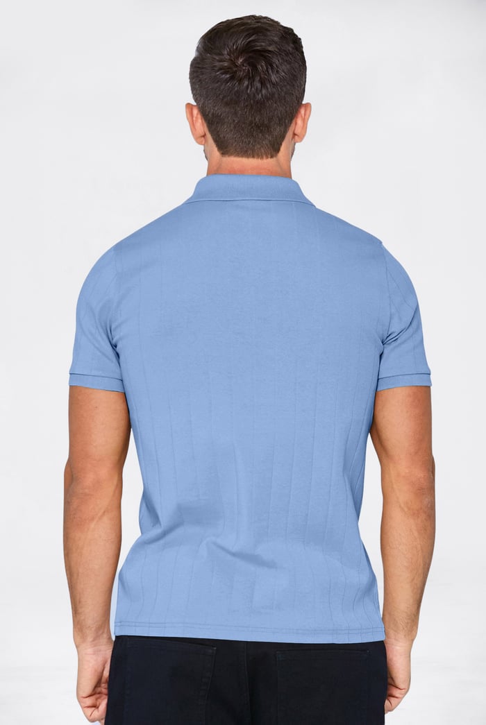 Enorsia Muscle Ribbed Polo Shirt
