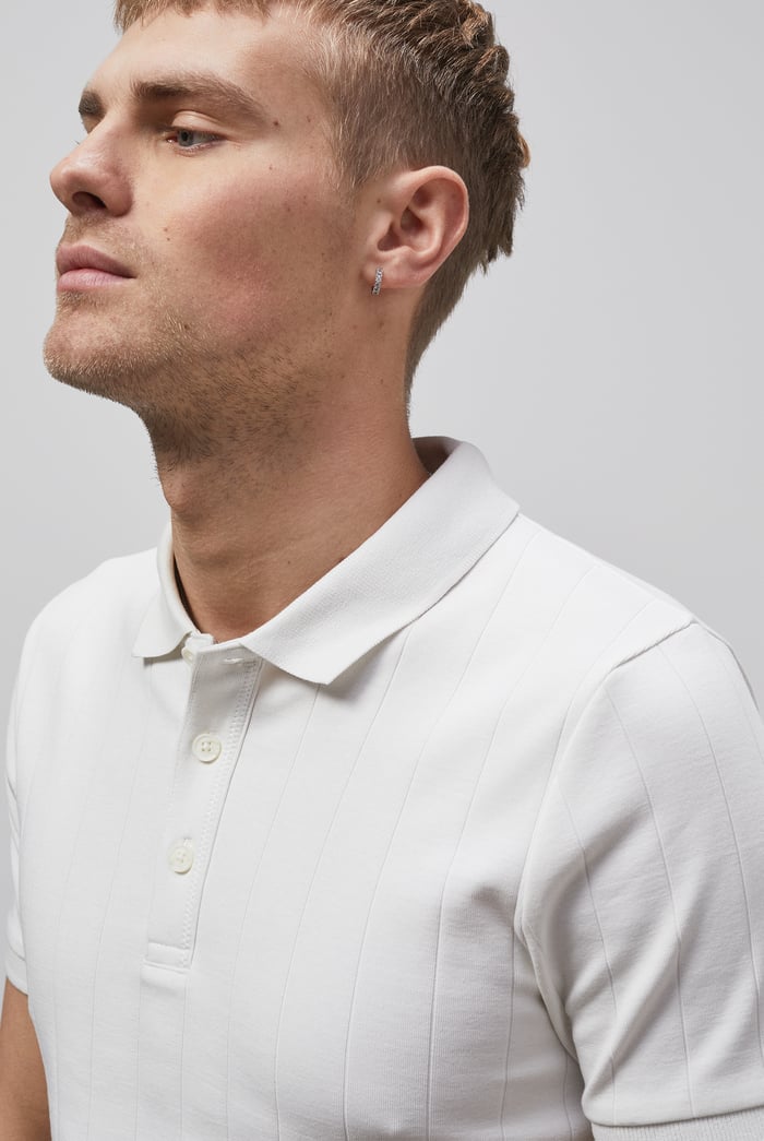 Enorsia Muscle Ribbed Polo Shirt