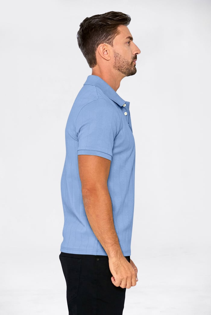 Enorsia Muscle Ribbed Polo Shirt