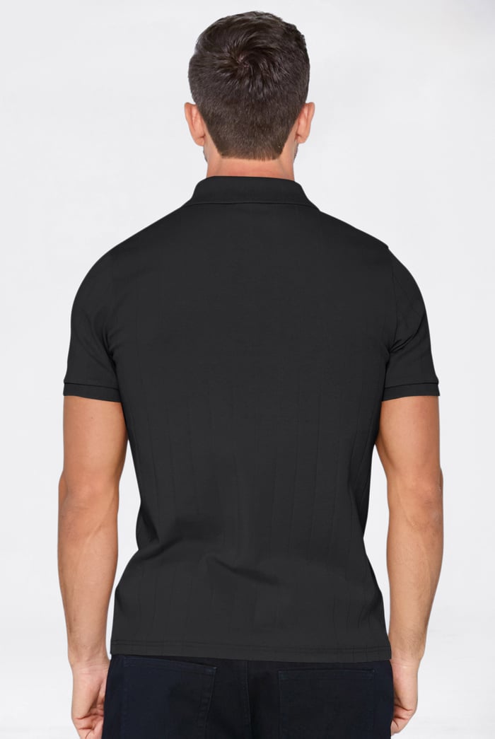 Enorsia Muscle Ribbed Polo Shirt