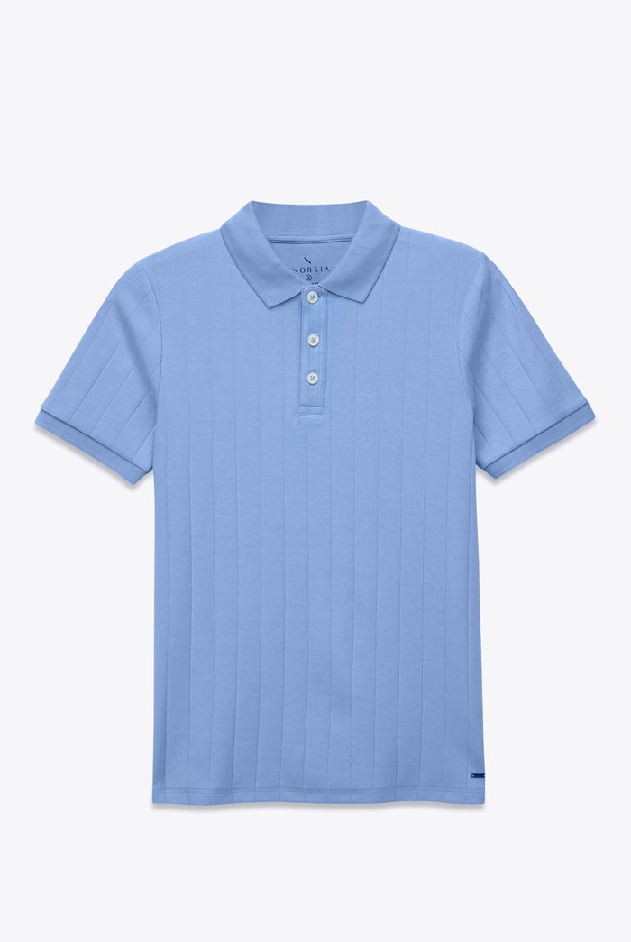 Enorsia Muscle Ribbed Polo Shirt