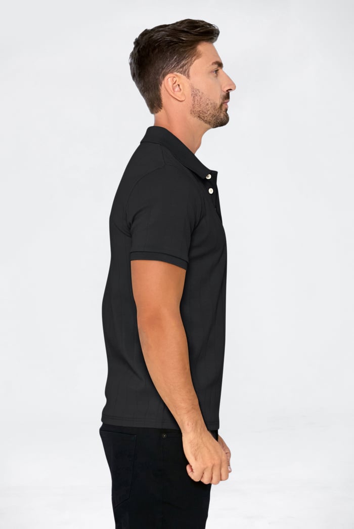 Enorsia Muscle Ribbed Polo Shirt