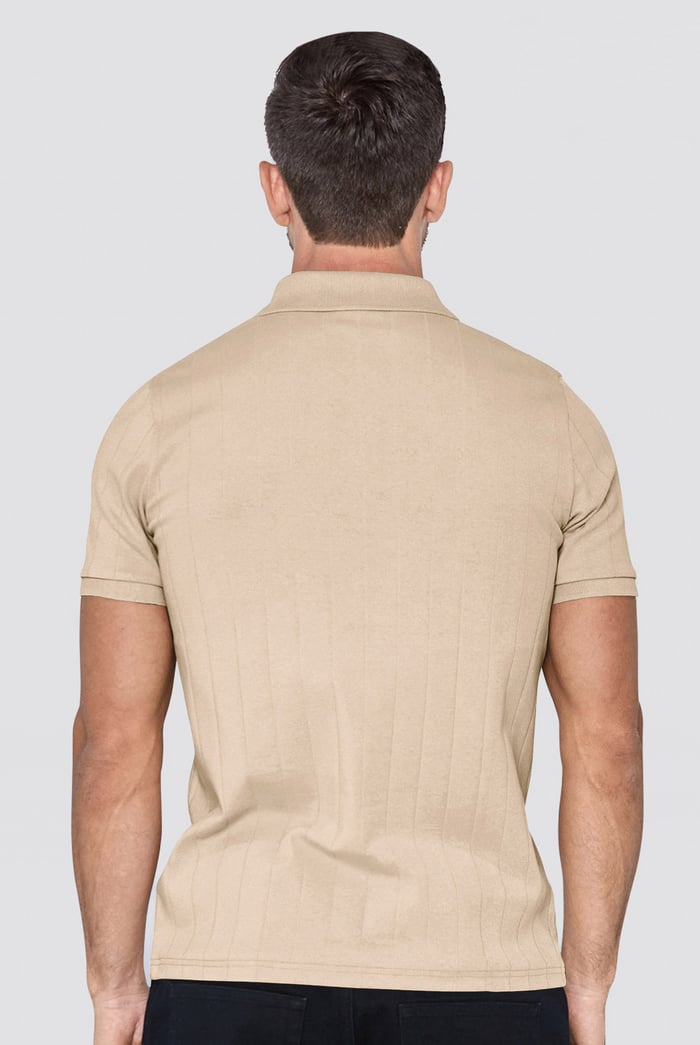 Enorsia Muscle Ribbed Polo Shirt