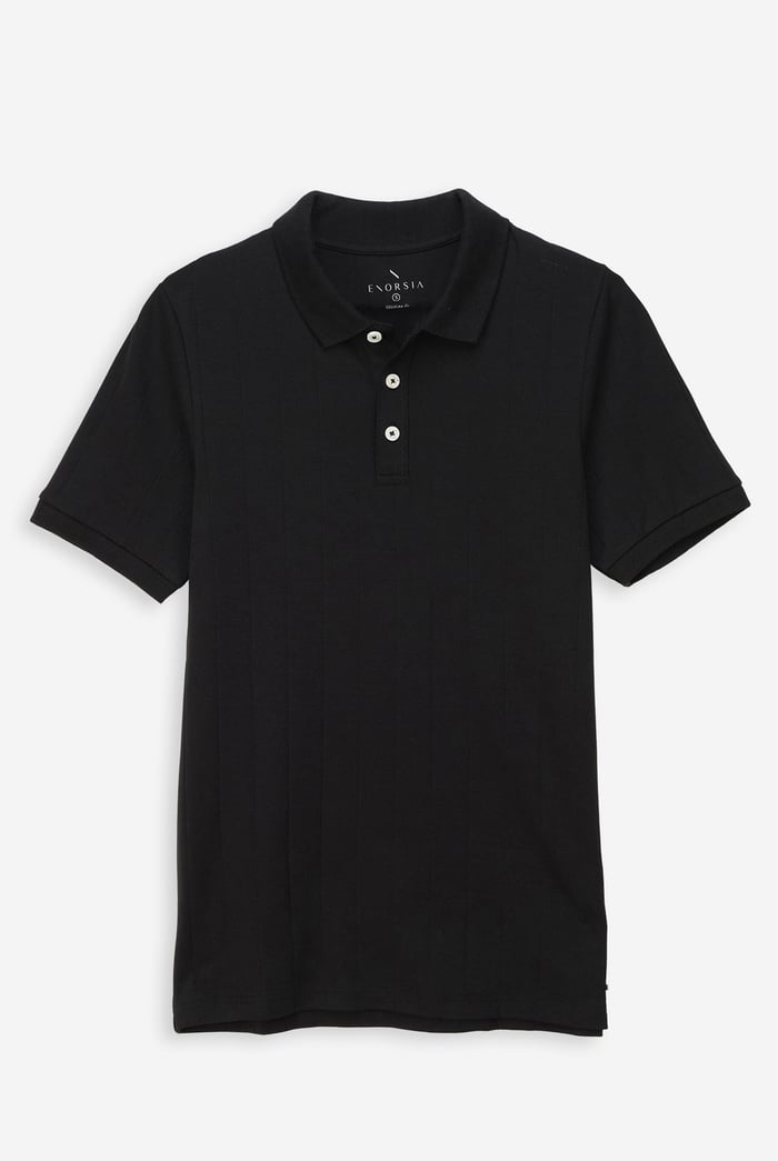 Enorsia Muscle Ribbed Polo Shirt