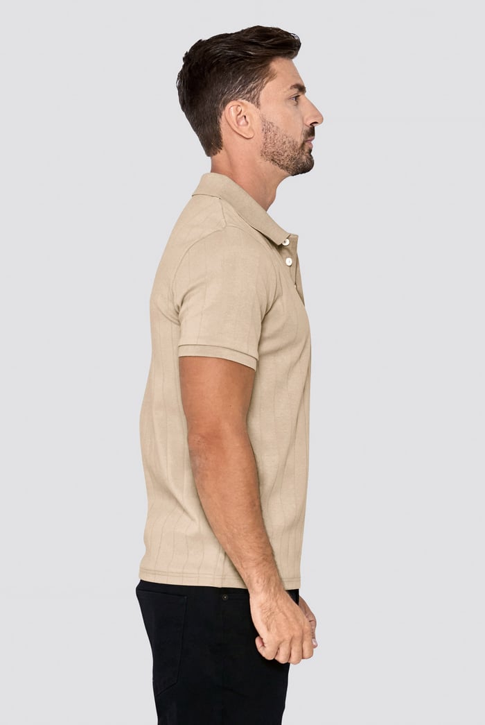 Enorsia Muscle Ribbed Polo Shirt
