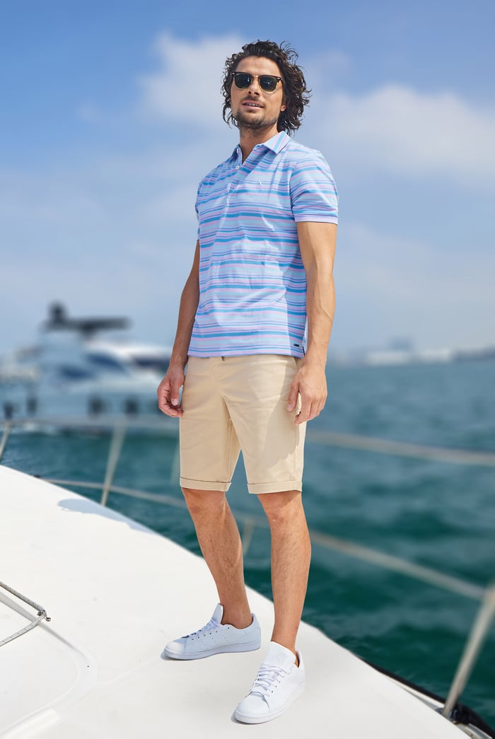 Casual Yarn Dyed Polo Shirt