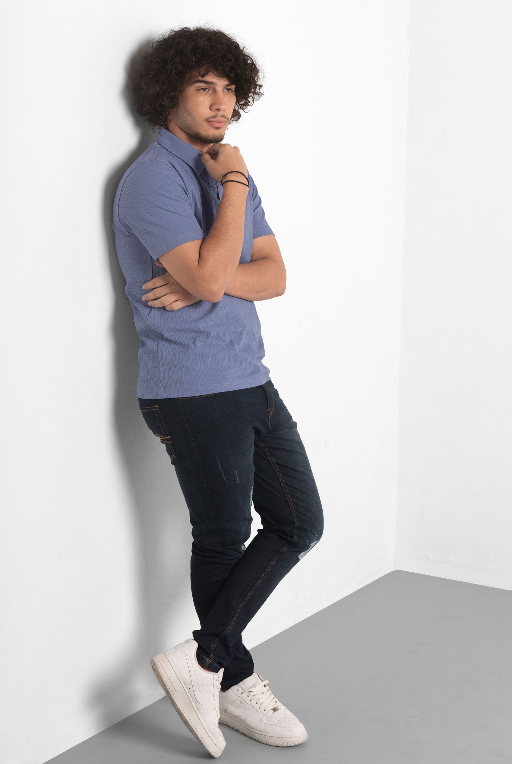 Rib Textured Men’s Polo Shirt