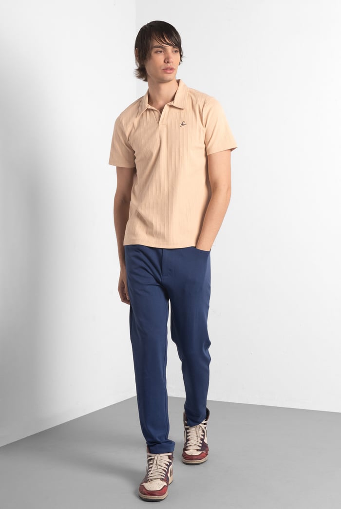 Rib Textured Men’s Polo Shirt