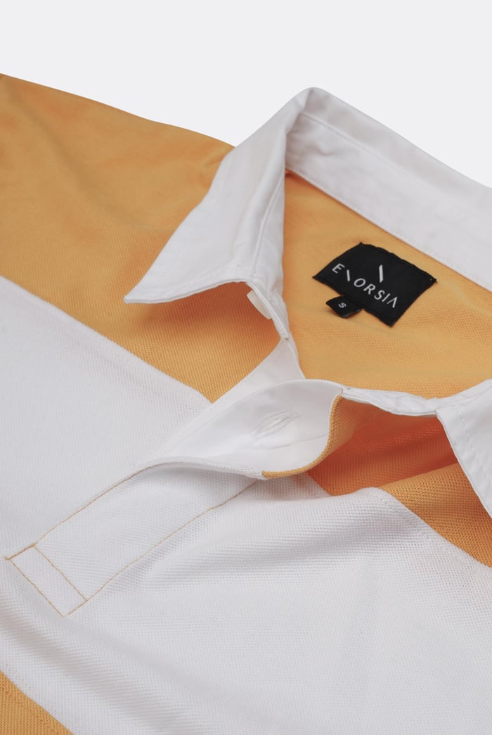 Colour Block Woven Collar L/S Polo Shirt