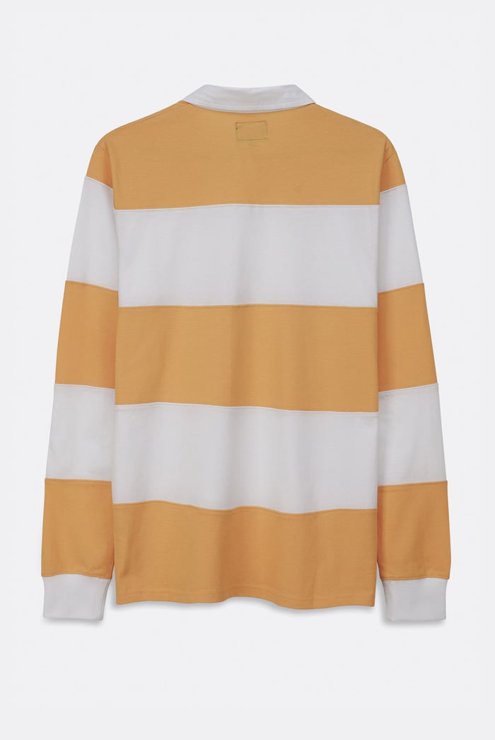 Colour Block Woven Collar L/S Polo Shirt