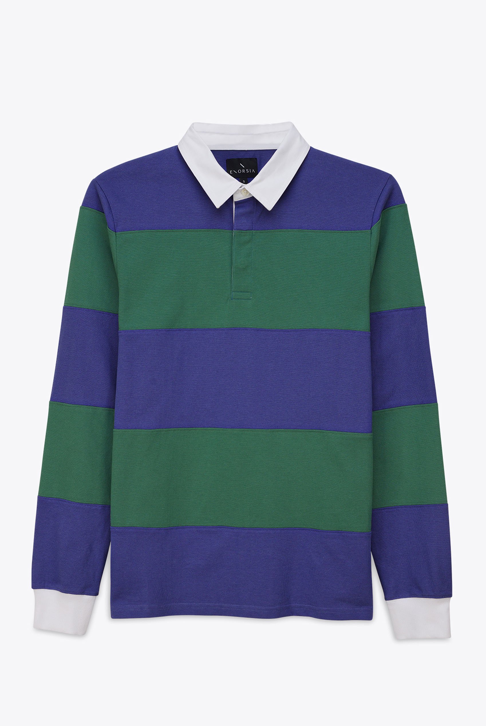 Colour Block Woven Collar L/S Polo Shirt