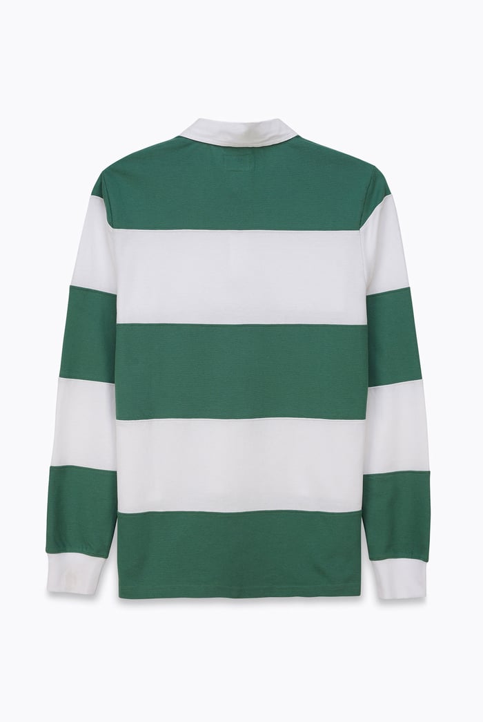 Colour Block Woven Collar L/S Polo Shirt