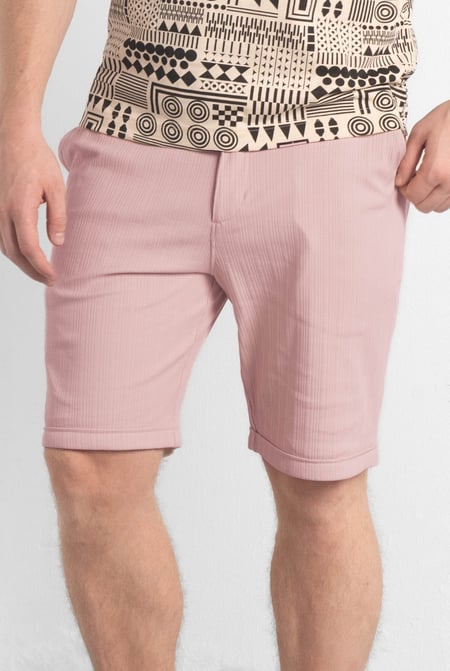 Pink Smart Jersey Chino Shorts