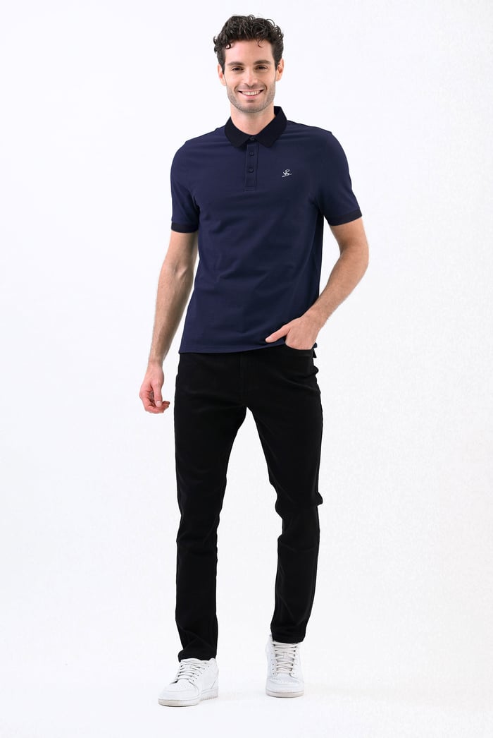 Mens Oxford Collar Pique Polo Shirt