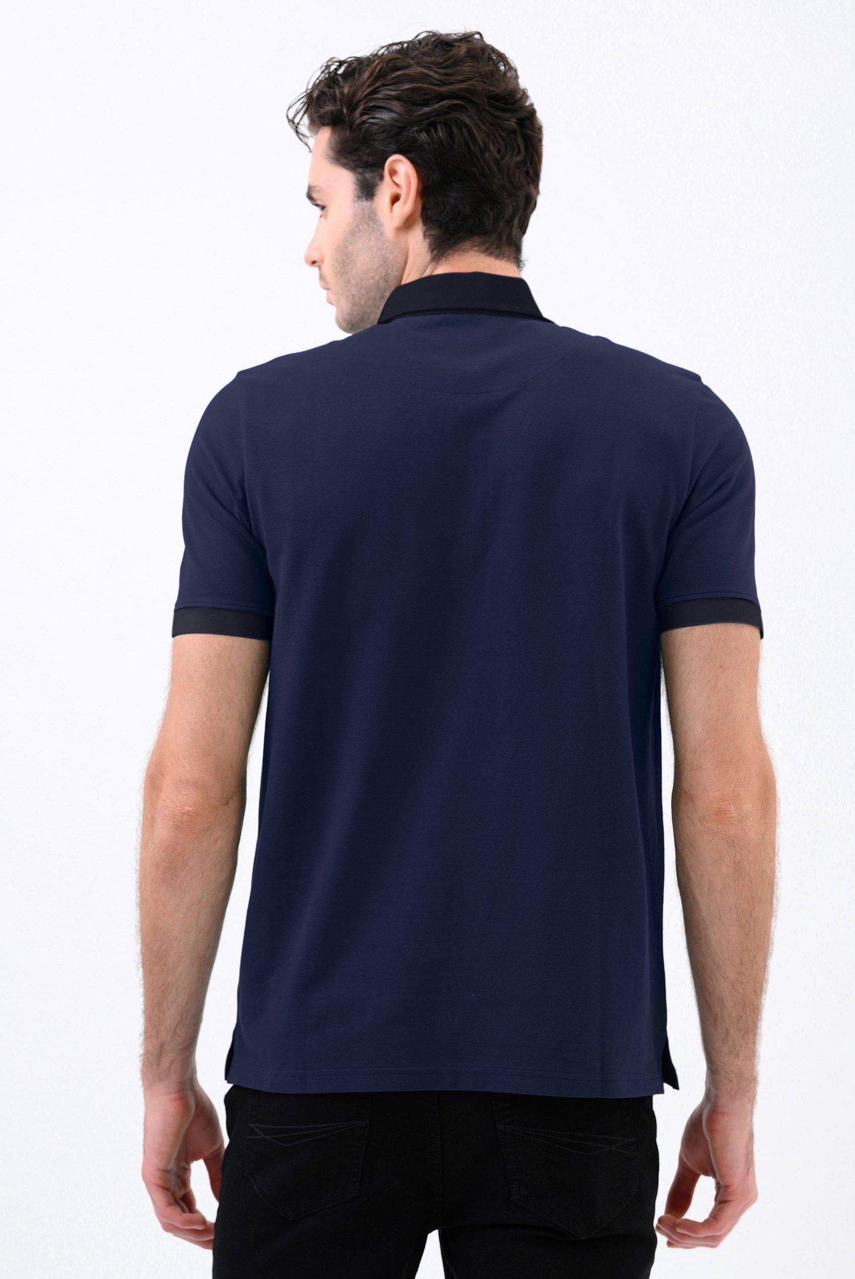 Mens Oxford Collar Pique Polo Shirt