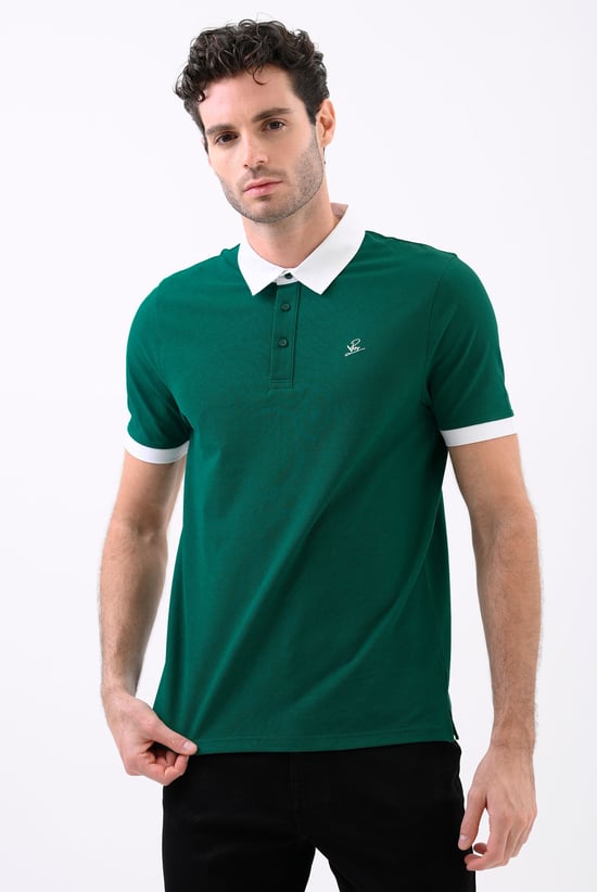 Mens Oxford Collar Pique Polo Shirt