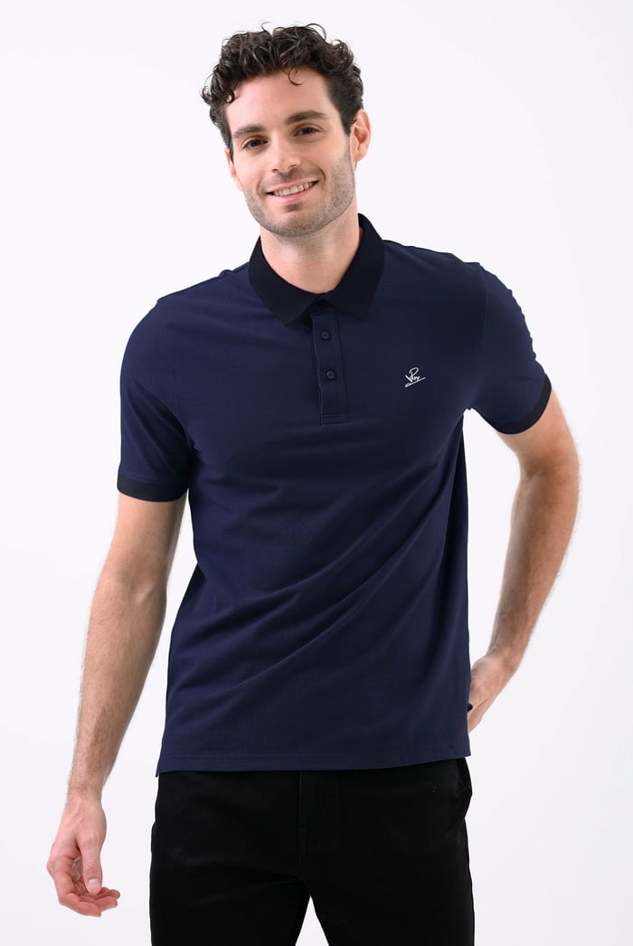 Mens Oxford Collar Pique Polo Shirt
