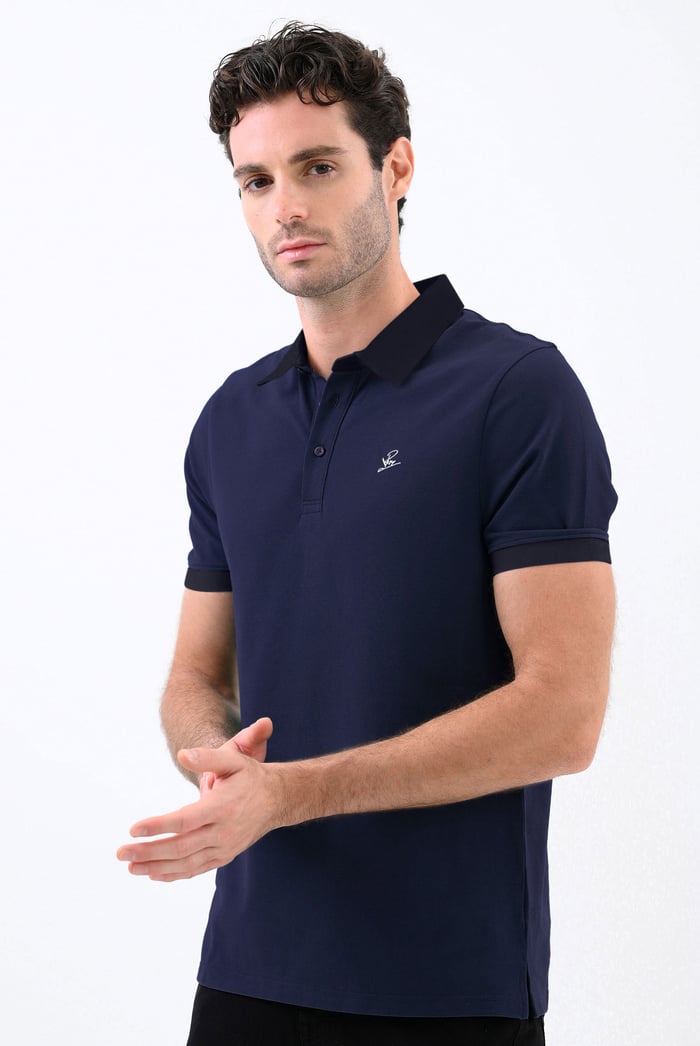 Mens Oxford Collar Pique Polo Shirt
