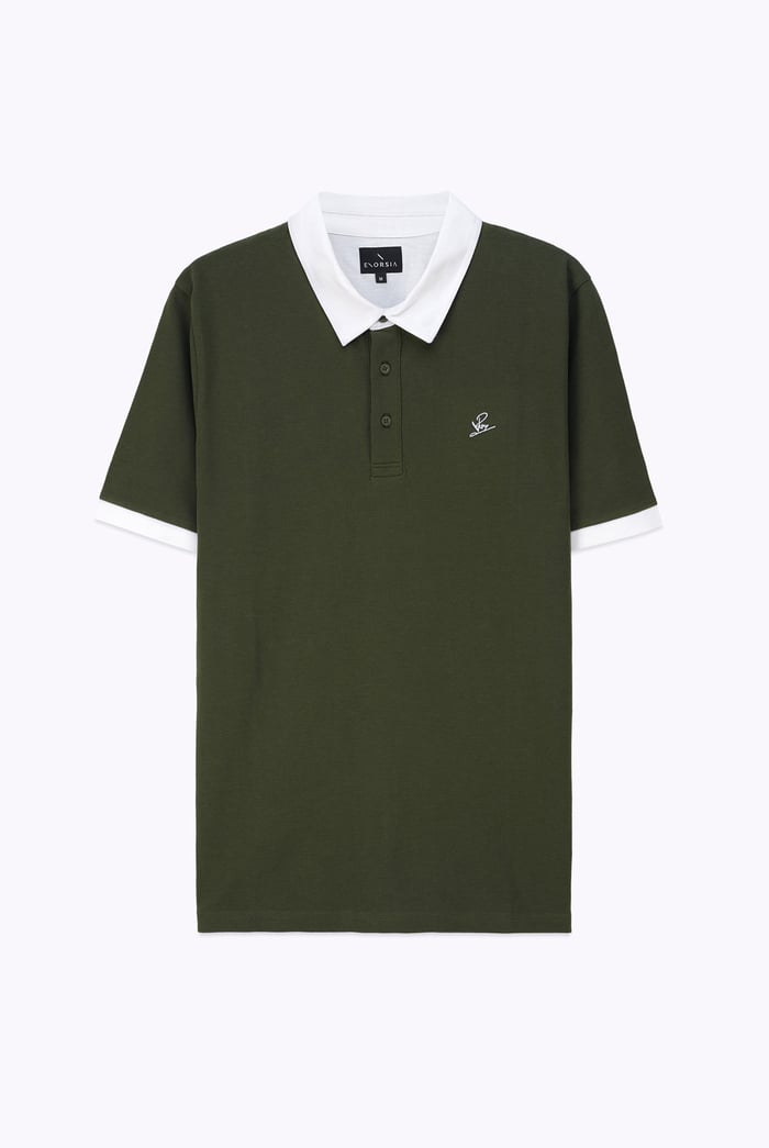 Mens Oxford Collar Pique Polo Shirt