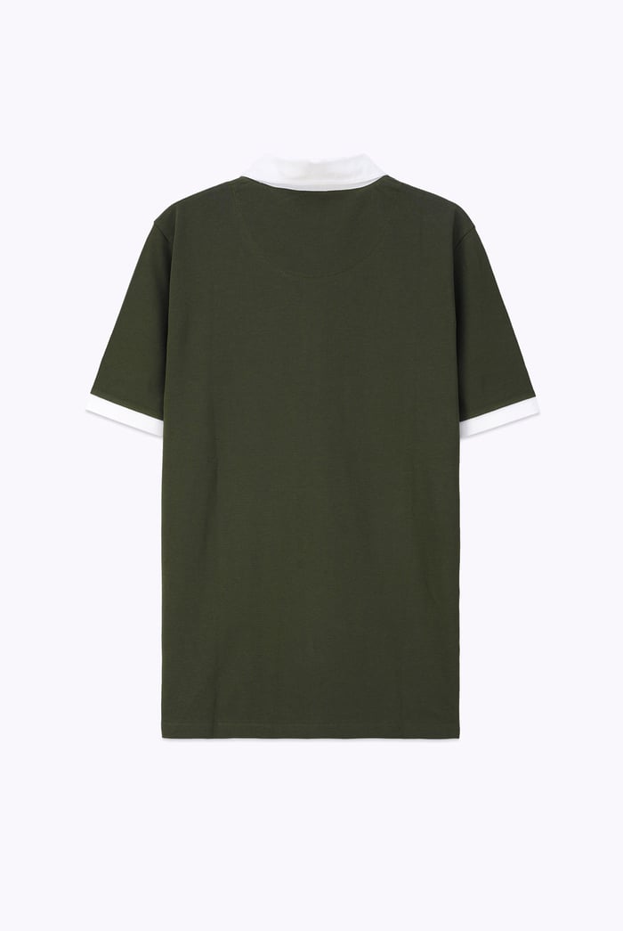 Mens Oxford Collar Pique Polo Shirt