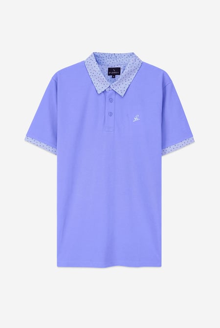 Mens Navy Oxford Collar Pique Polo Shirt