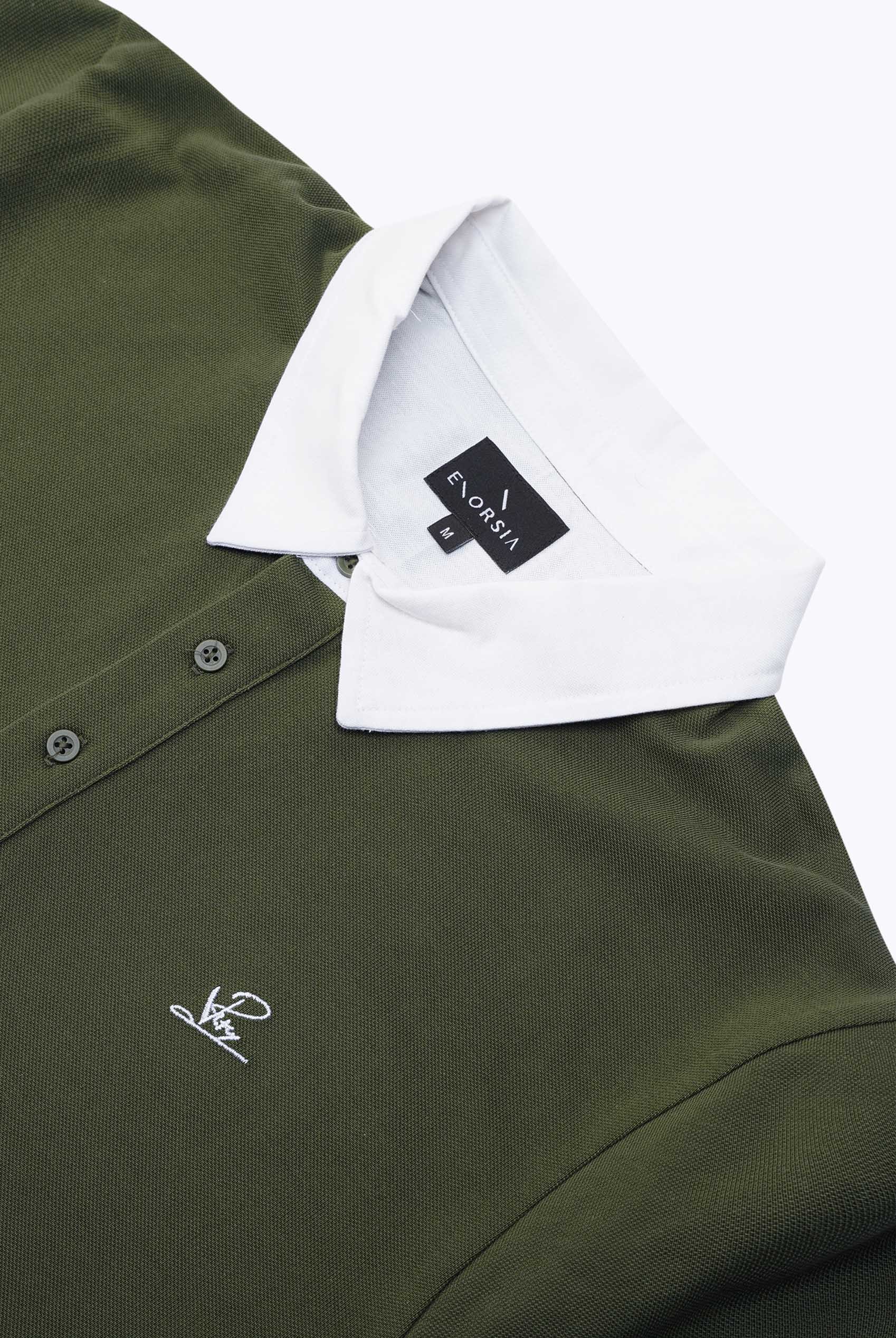 Mens Oxford Collar Pique Polo Shirt