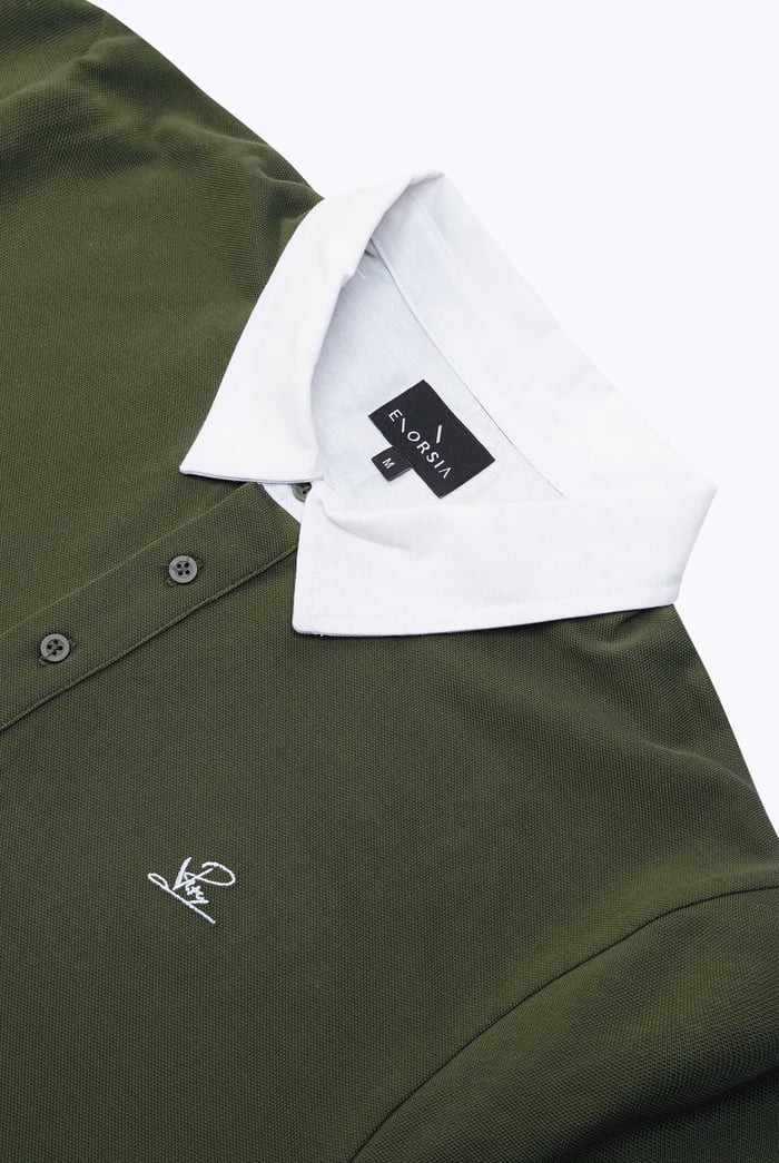 Mens Oxford Collar Pique Polo Shirt