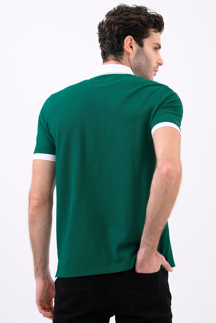 Mens Oxford Collar Pique Polo Shirt