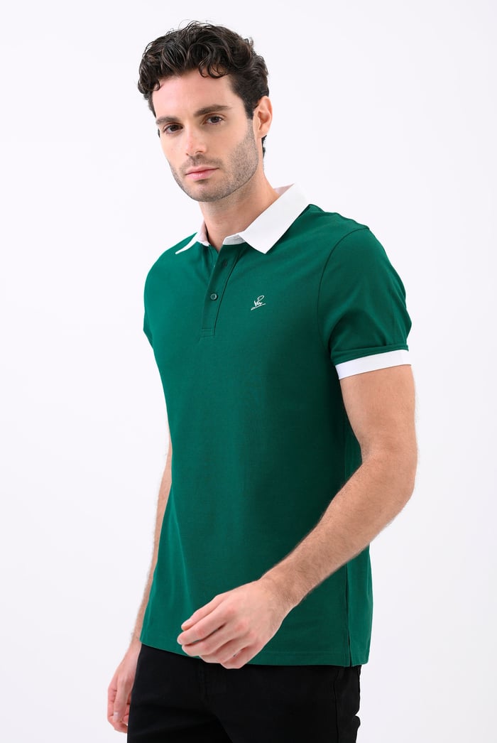 Mens Oxford Collar Pique Polo Shirt