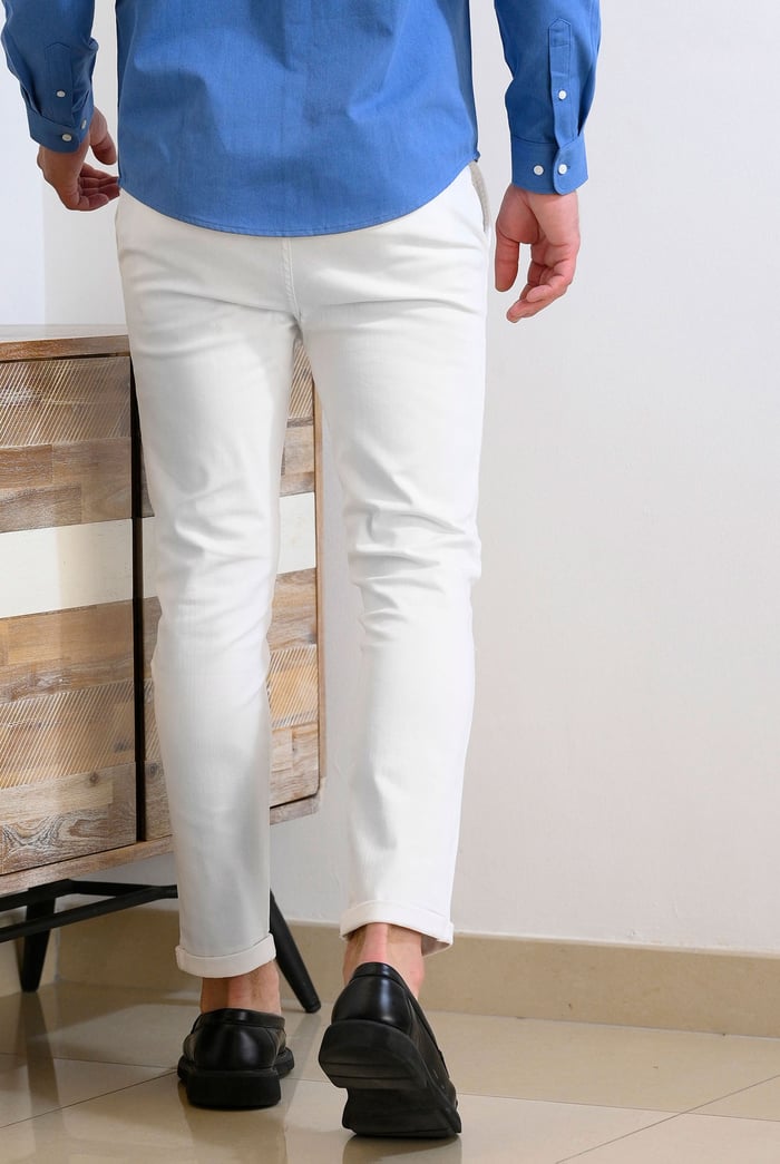 Mens Folded Hem Trousers With Drawstring