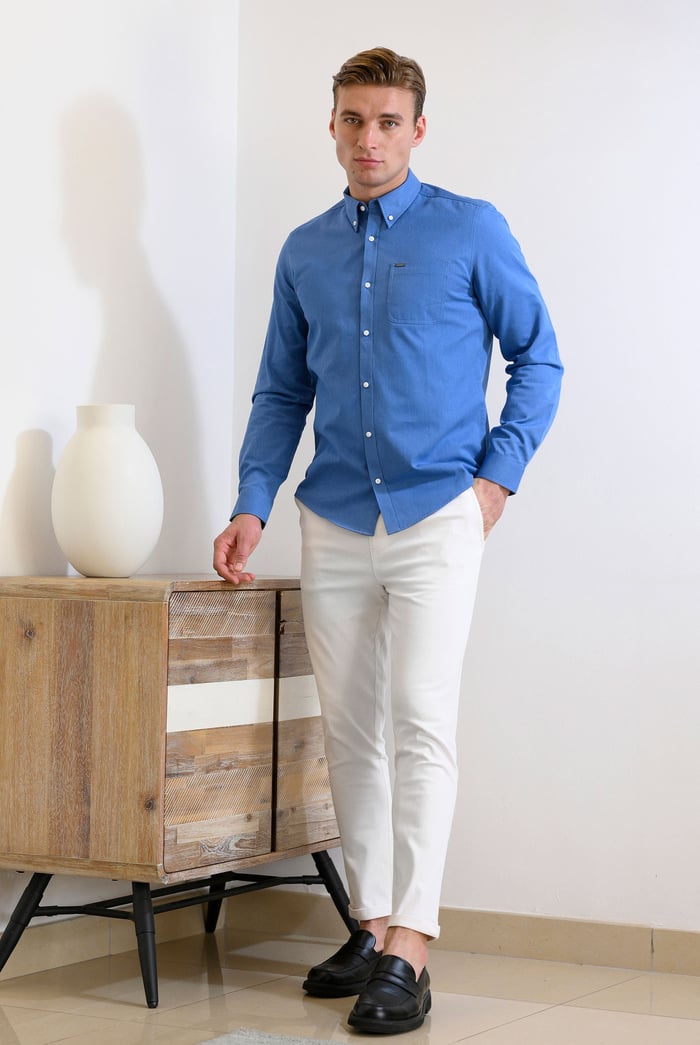 Mens Folded Hem Trousers With Drawstring