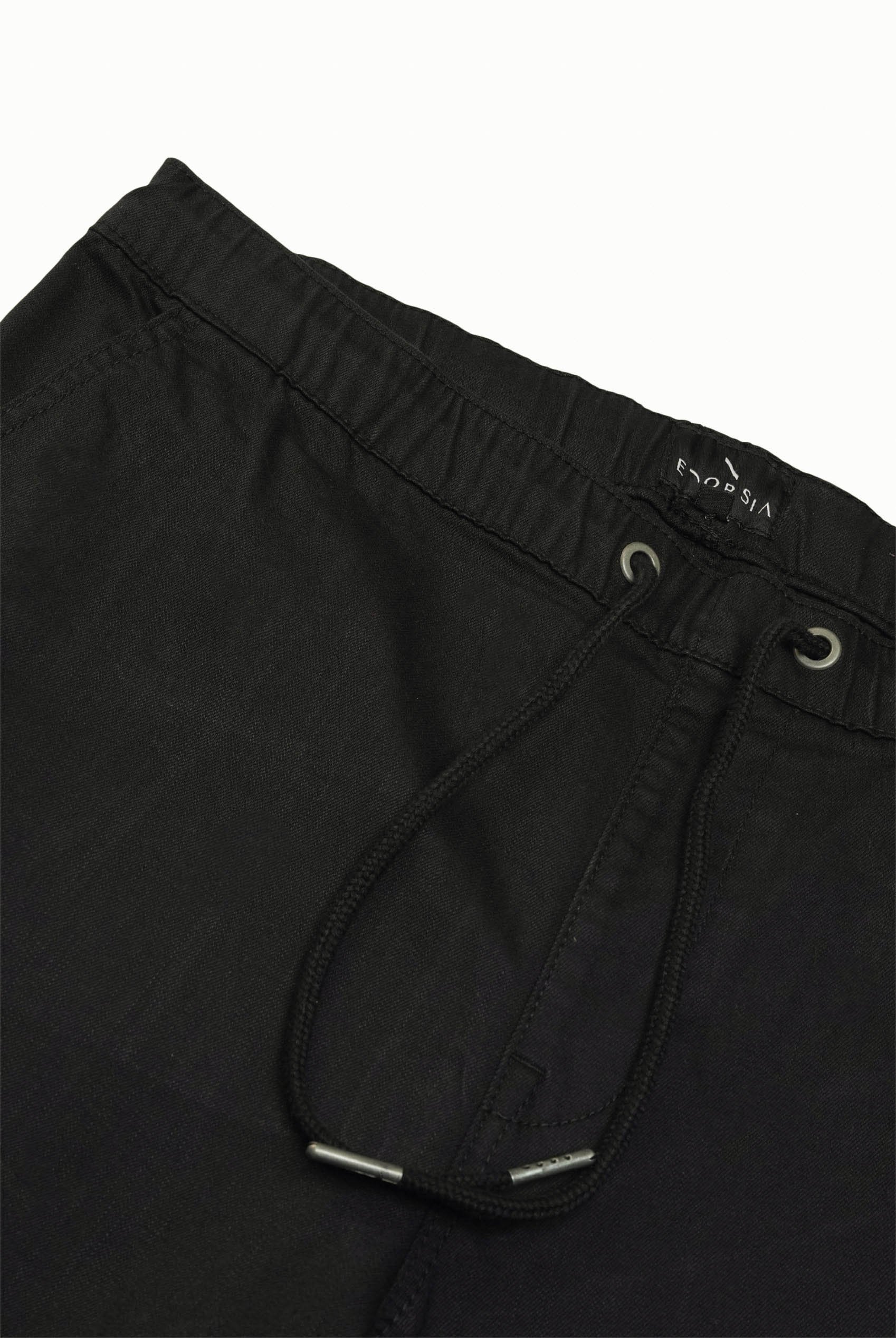 Mens Folded Hem Trousers With Drawstring