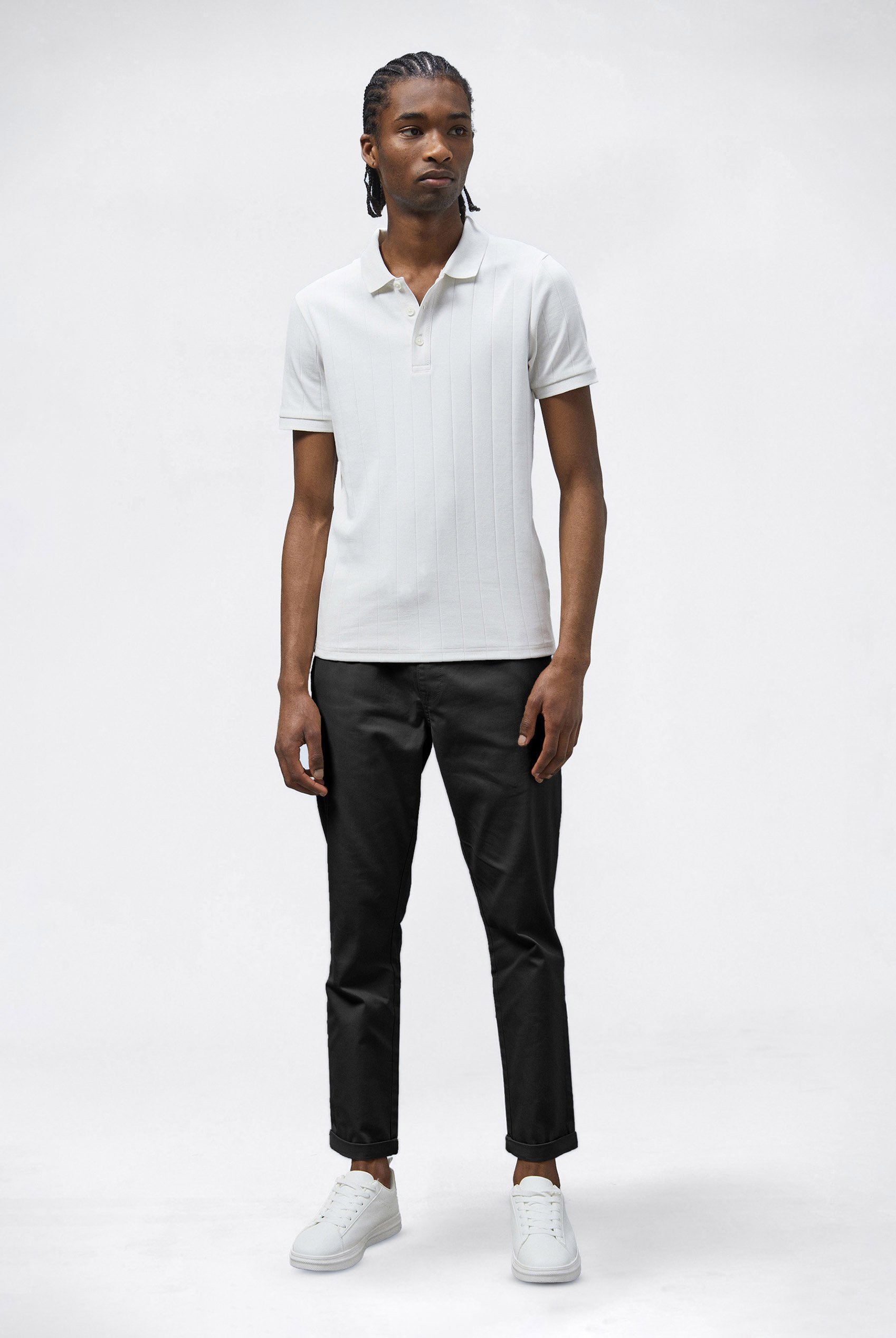 Mens Folded Hem Trousers With Drawstring