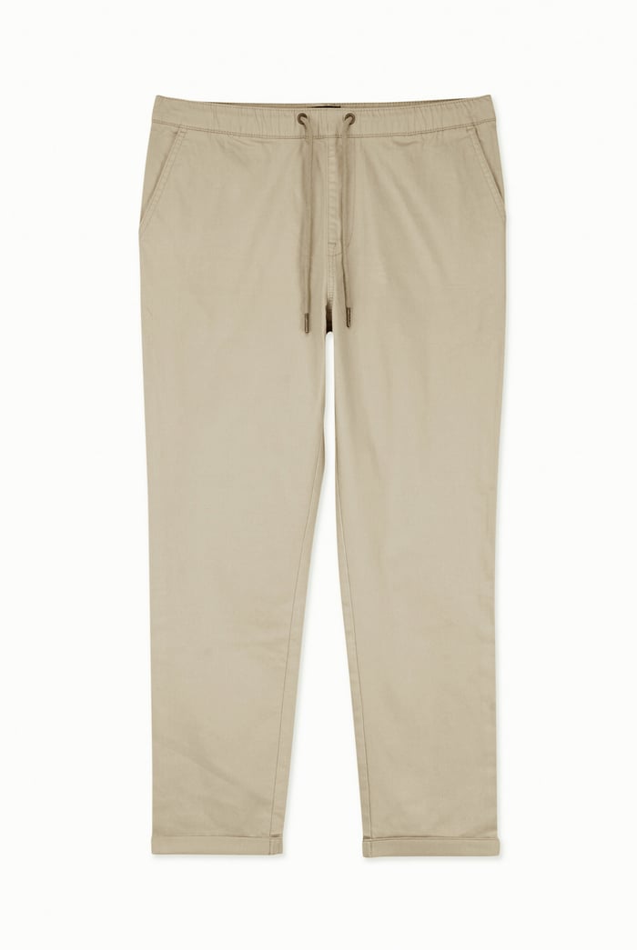 Mens Folded Hem Trousers With Drawstring