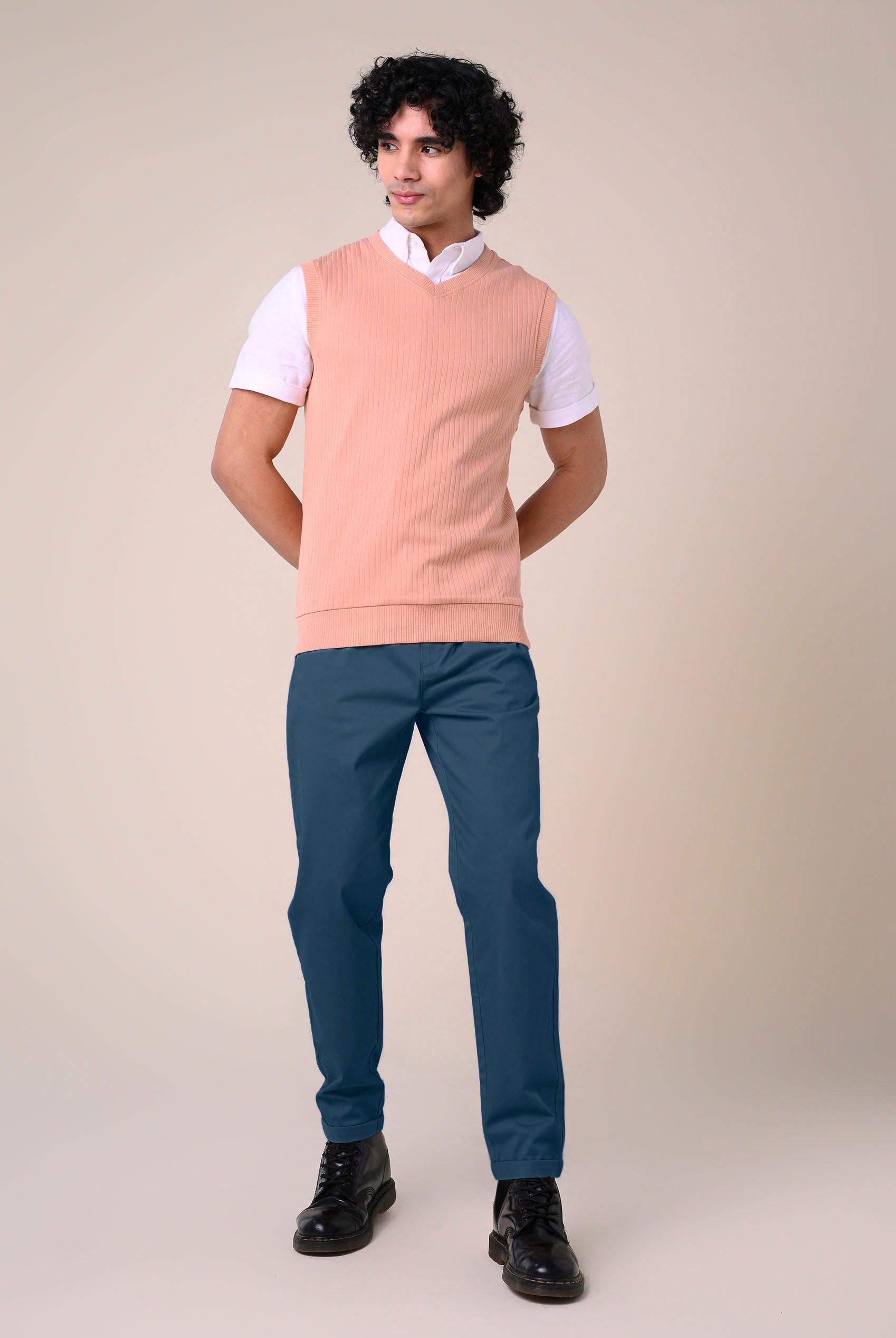 Mens Folded Hem Trousers