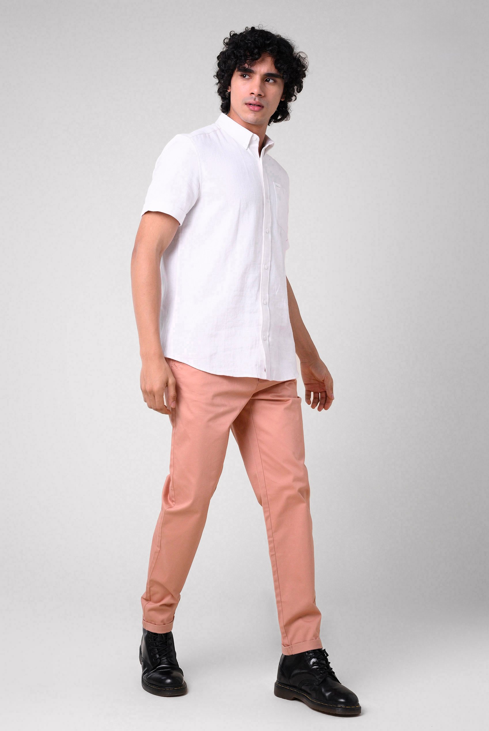 Mens Folded Hem Trousers