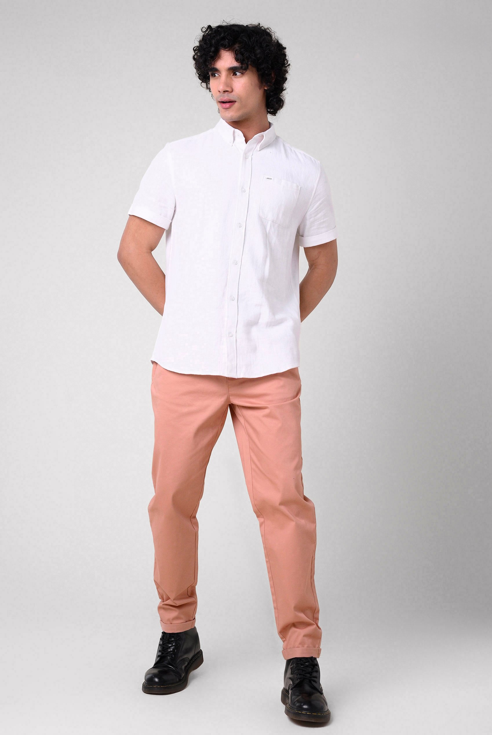 Mens Folded Hem Trousers