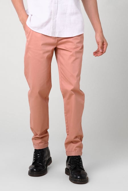 Mens Blue Folded Hem Trousers