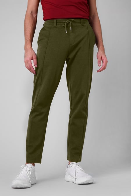 Mens Classic Front Seam Jersey Trouser