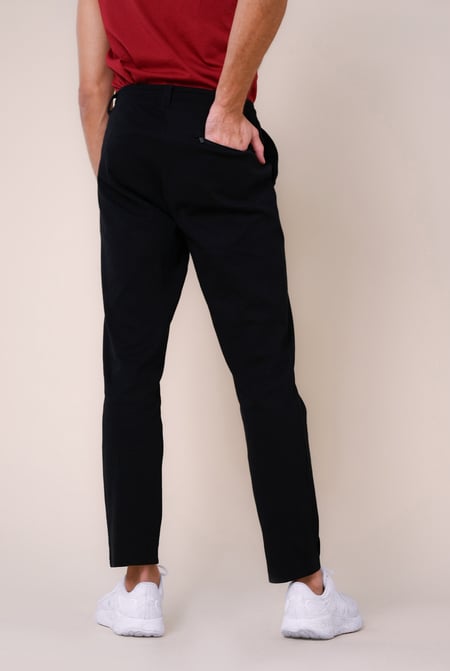 Mens Black Classic Front Seam Jersey Trouser
