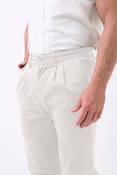 White Straight Chino Trousers