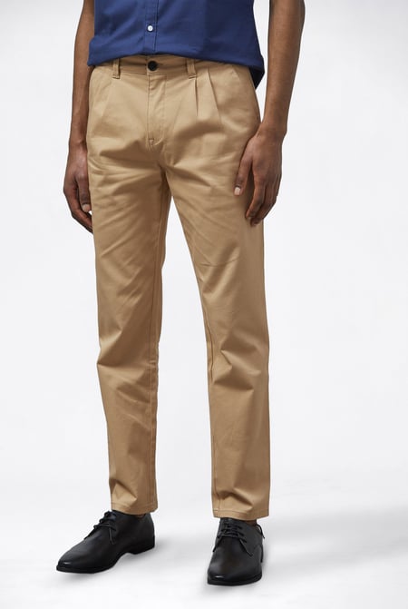 Blue Straight Chino Trousers